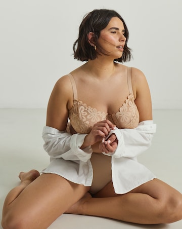 Pretty Secrets (2 Pack) Daisy Lace Full Cup Bras (B-G) Black/Almond