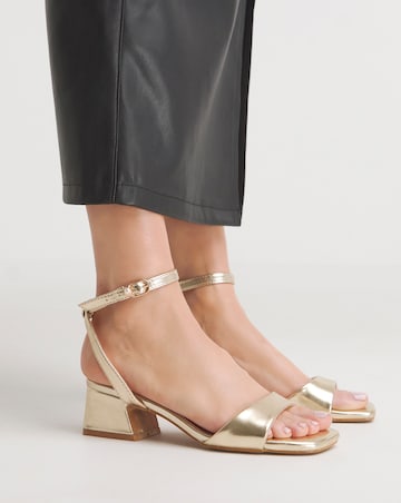 Amber Barely There Low Block Heel Sandals Wide E Fit