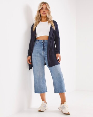 Navy Edge to Edge Jersey Cardigan