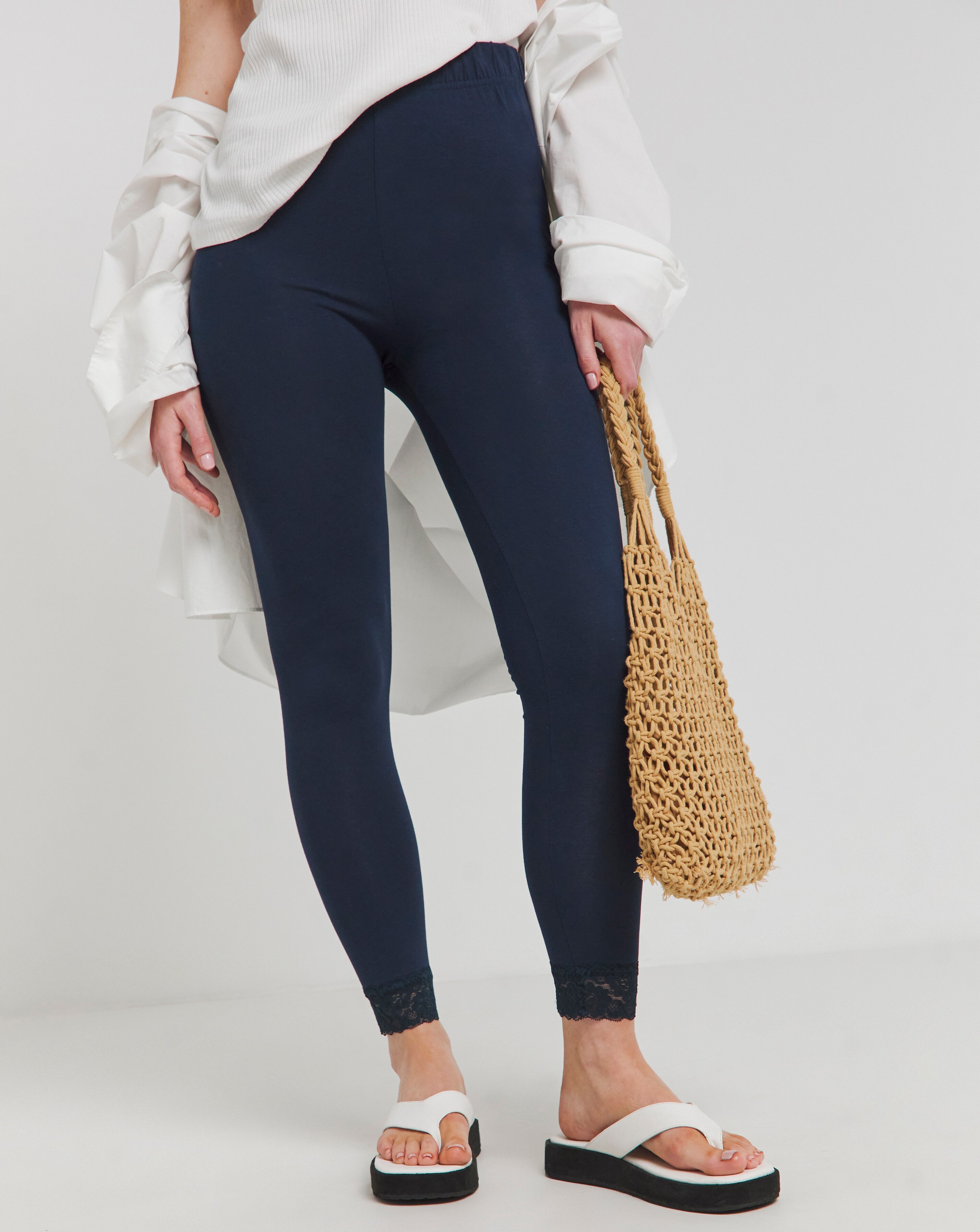 Joe Browns Navy Lace Hem Leggings