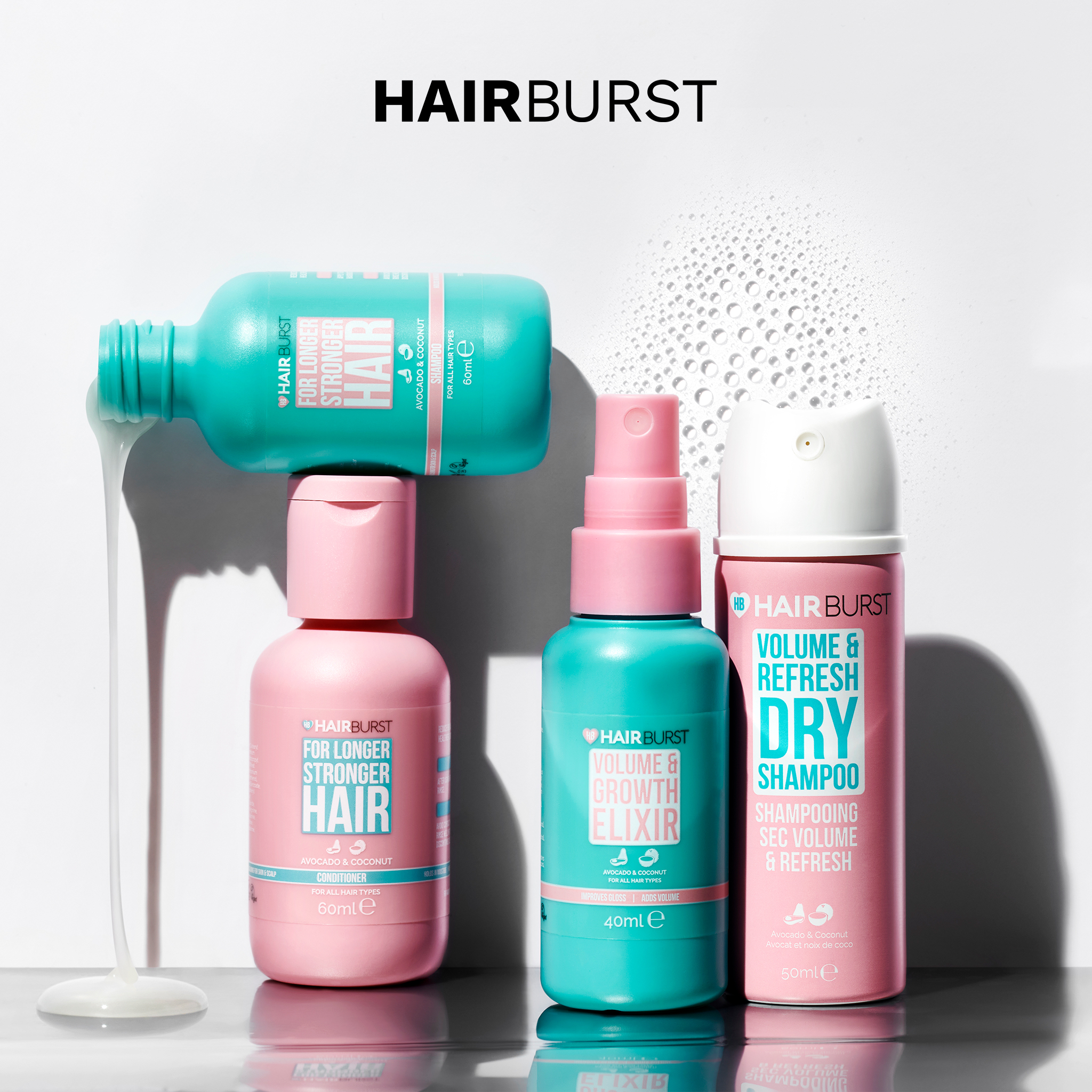 Range of hair care products from Hairburst