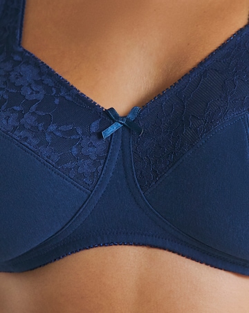 Pretty Secrets (2 Pack) New Sarah Cotton Non Wired Bras (B-G) Navy/Blush