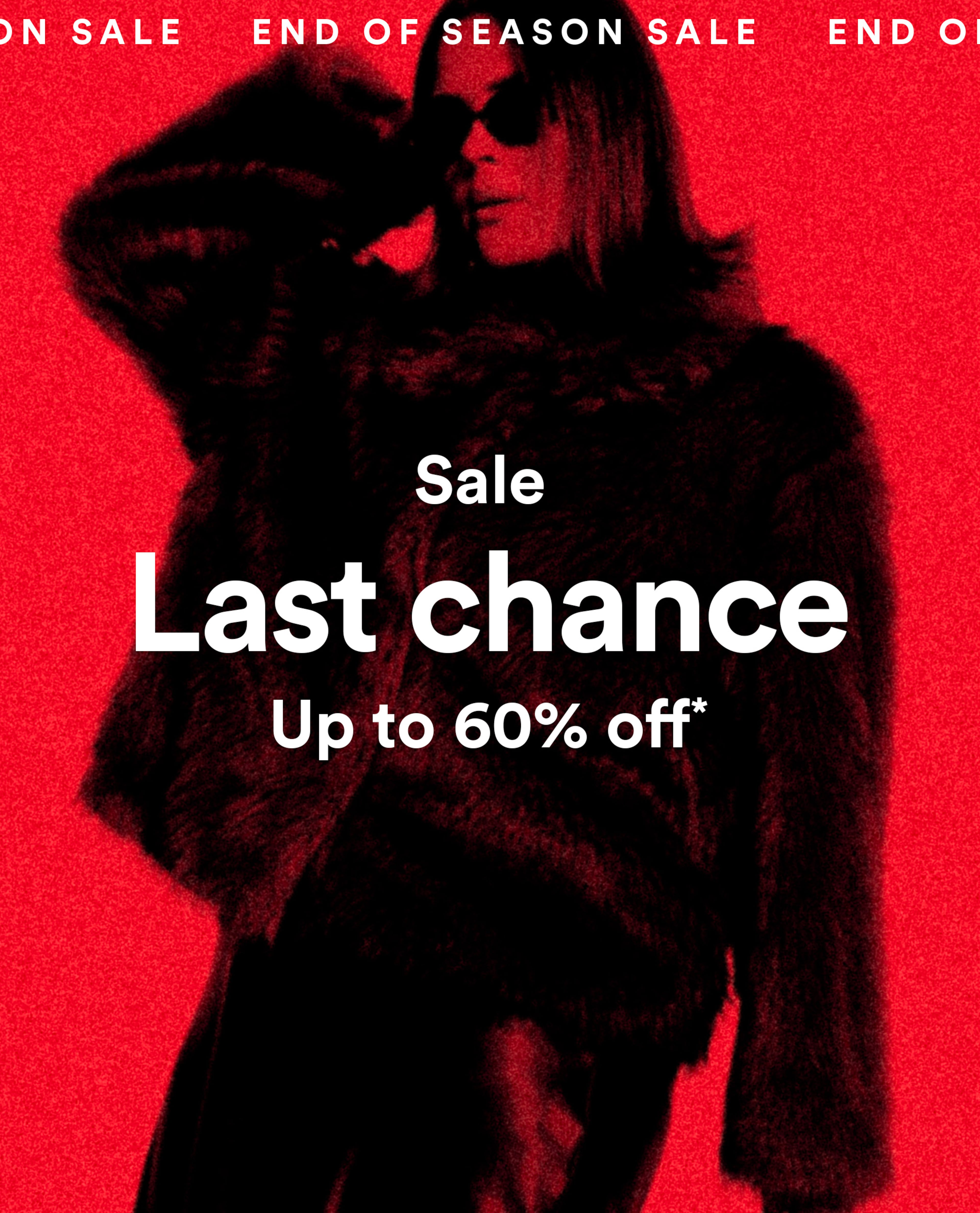 EOSS sale last chance 60 percent off red and black offer