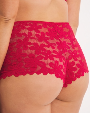 Pretty Secrets 2 Pack Daisy Lace Shorts - Grey/Red