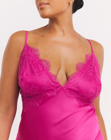 Figleaves Stretch Satin Lace Chemise