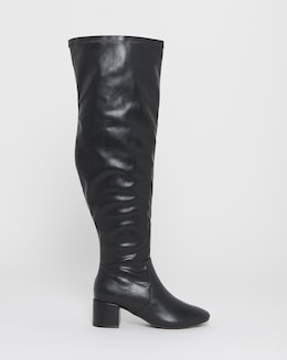 Amina Over The Knee Stretch Boots - Wide Fit (E) &amp; Curvy/Super Curvy Calf