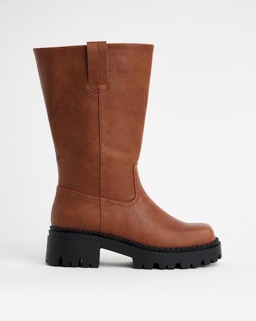 Peyton Chunky Biker Boots - Wide Fit (E) & Curvy Calf