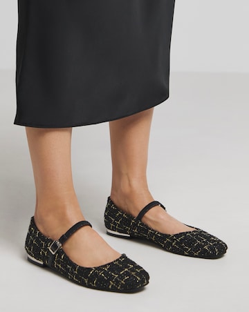 Emilie Mary Jane Stretch Ballerina Shoes - Extra Wide Fit (EEE)