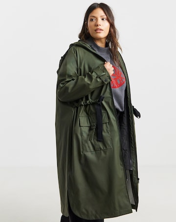 Khaki Rubberised 3 in 1 Parka Coat
