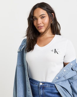Calvin Klein Jeans Plus 2-pack Monologo V-neck Tee