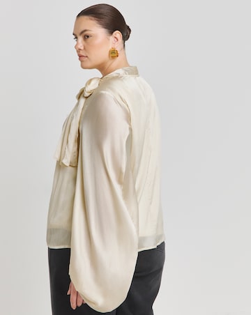 Satin Balloon Sleeve Blouse