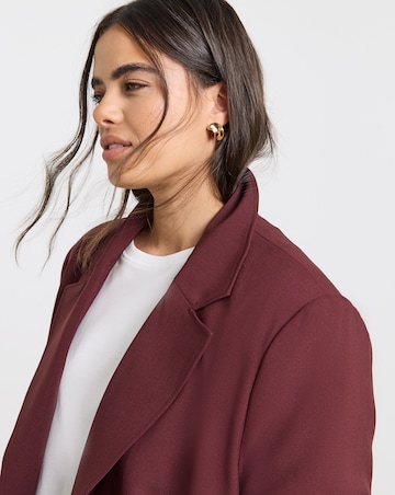 Burgundy Oversized Single Breasted Blazer