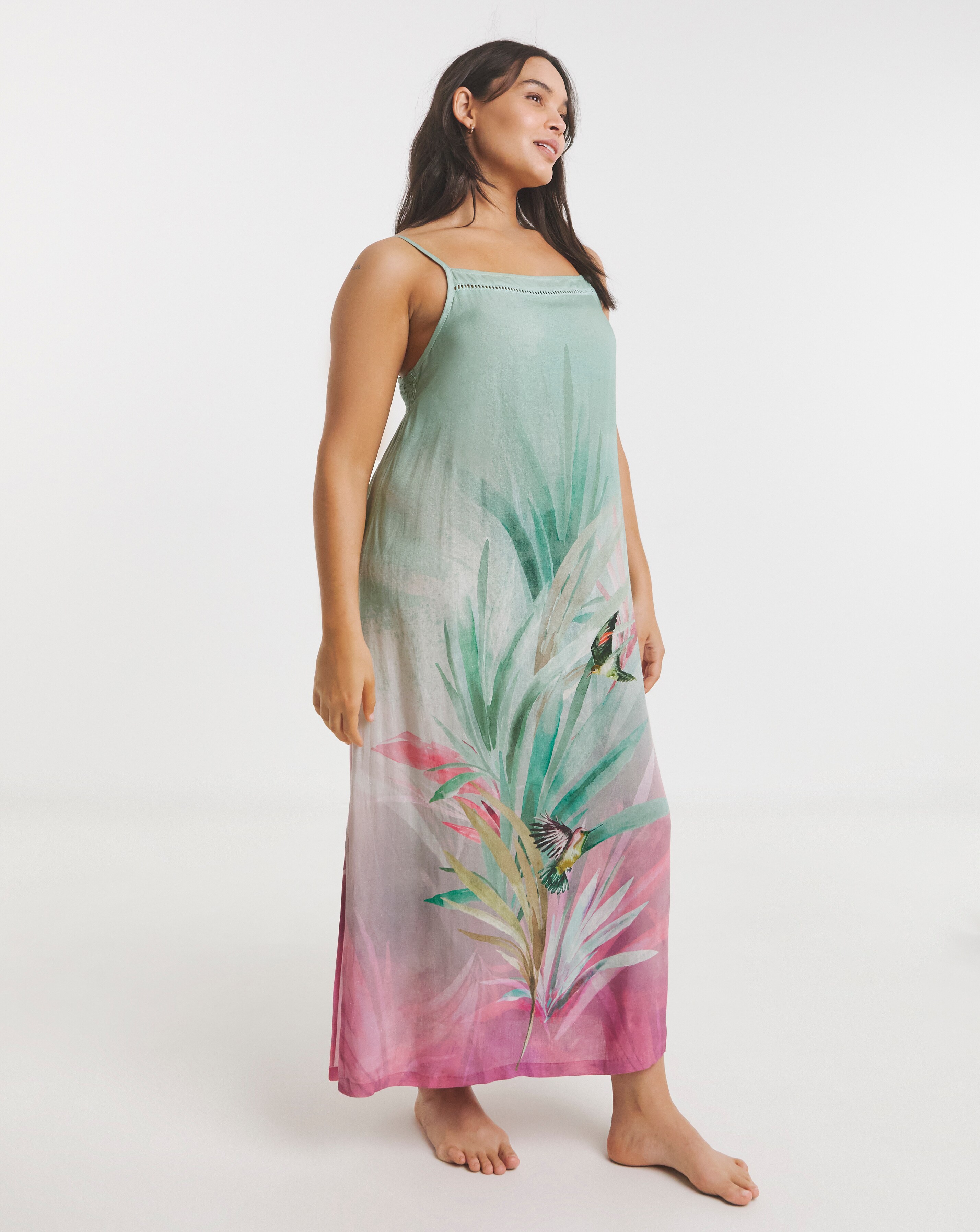 Figleaves Viscose Linen Blend Slip Nightie