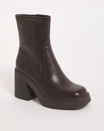 Becca Platform Ankle Sock Boots Wide Fit