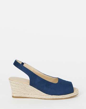 Marlow Peep Toe Espadrille Wedge With Slingback - Wide Fit (E)