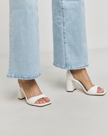 London Barely There Block Heel Sandals Extra Wide EEE Fit