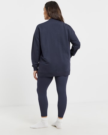 Simply Be Quarter Zip Varsity Legging Lounge Set