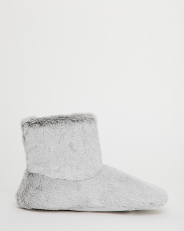 Lilo Fluffy Bootie Slippers - Wide Fit (E)