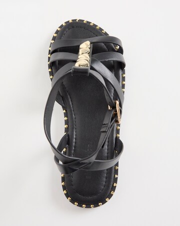 Simply Be Santorini Pebble Trim Flat Sandals - Extra Wide Fit (EEE)