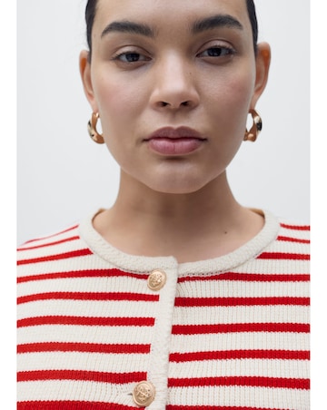Mango Striped Knit Cardigan