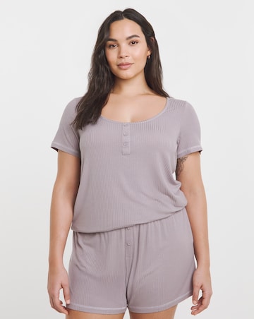 Modal Rib Pyjama Shortie Set