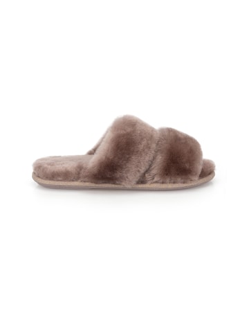 Just Sheepskin Womens Poppy Open Toe Sheepskin Slider Slippers