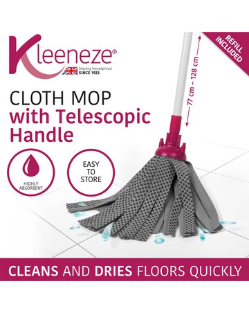 Kleeneze Cloth Mop with Extendable Handle