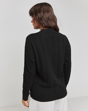 Black Rib Crew Neck Jumper
