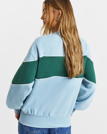 Simply Be Blue Apres Ski Graphic High Neck Sweatshirt