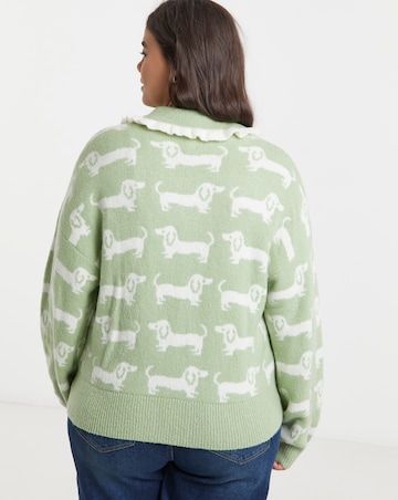Neon Rose Frill Sausage Dog Jumper