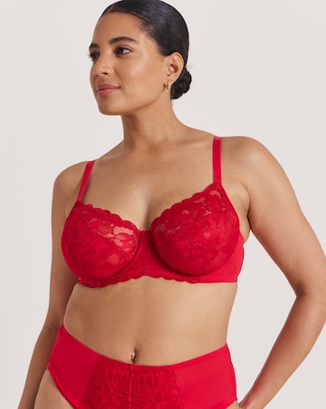 Pretty Secrets Ivy Lace Full Cup Wired Basic Bra (B-G) Red