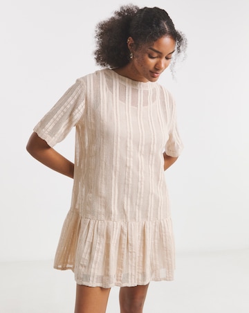 Native Youth Stripe Crochet Peplum Dress