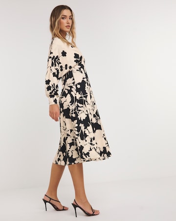 Joanna Hope Empire Deep Cuff Midi Dress