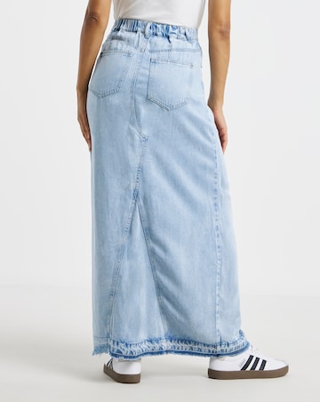 Simply Be Light Wash Denim Lyocell Maxi Skirt