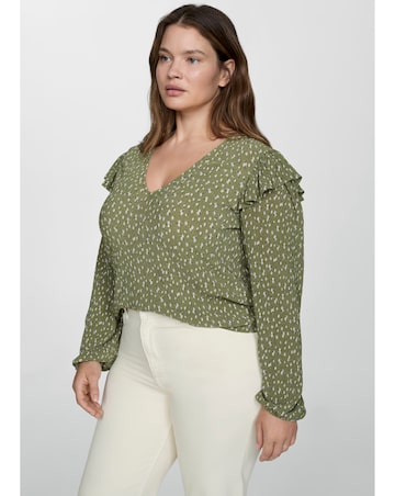 Mango Floral Ruffle Top