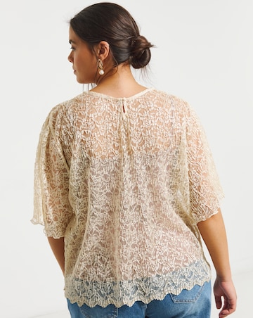 Simply Be Champagne Lace Boxy Top