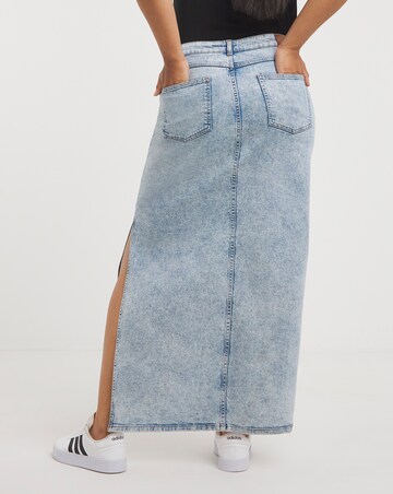 Maxi Side Split Denim Skirt
