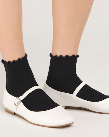 Emilie Mary Jane Stretch Strap Ballerina Shoes Extra Wide EEE Fit Simply Comfort