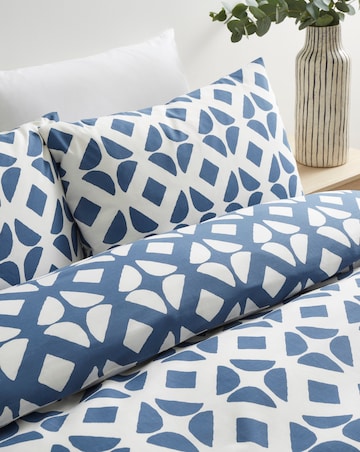 Gray & Osbourn Arran Tile Print Duvet Set Blue