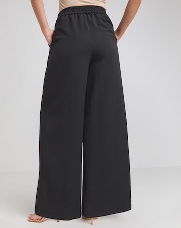 Flounce London Black Wide Leg Tailored Trousers