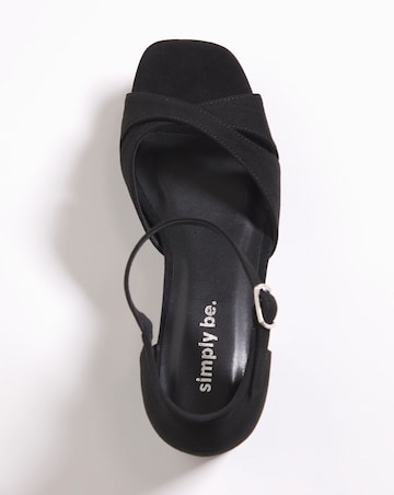 Mia Cross Front Platform Heeled Sandals Wide E Fit