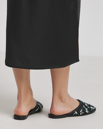 Cherish Embroidered Detail Mules Extra Wide EEE Fit