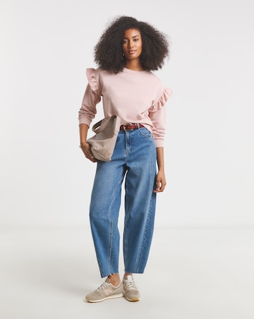 Powder Pink Frill Detail Sweatshirt