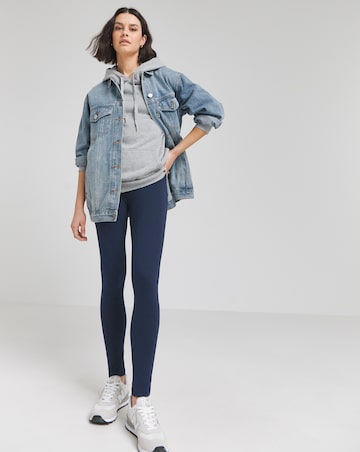 Navy Cotton High Waisted Leggings