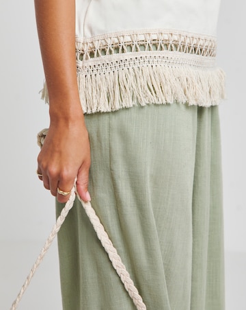 Ecru Fringing Trim Top