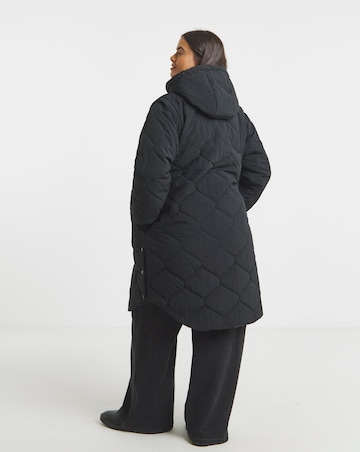 Black Quilted Hybrid Jacket/ Gilet