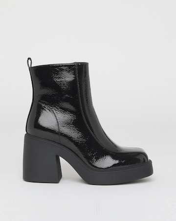 Lina Square Toe Platform Ankle Boots - Wide Fit (E)