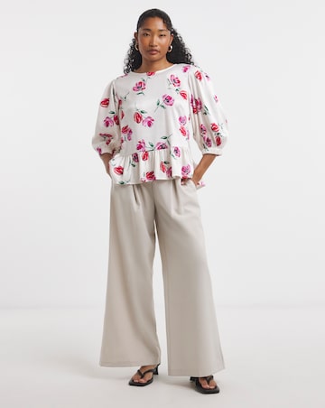 Flounce London Floral Frill Hem Blouse