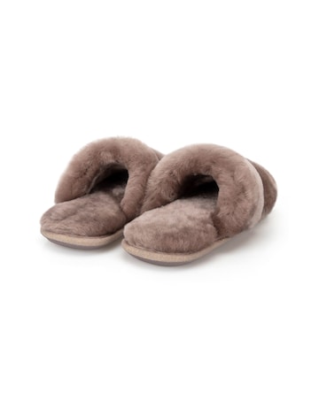 Just Sheepskin Womens Poppy Open Toe Sheepskin Slider Slippers