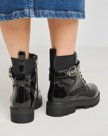 Lindsay Lace Up Utility Ankle Boot Extra Wide EEE Fit